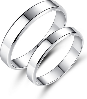 Nhẫn cặp trơn màu bạc NC124 - Size 7