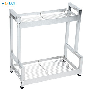 Kệ đựng gia vị nhà bếp 2 tầng Inox 304 đa năng Hobby home decor GV2TN