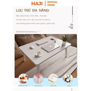 Bàn học thông minh gấp gọn chống trầy sàn Bàn làm việc bệt chống gù lưng thương hiệu HAJI hiện đại 2 màu lựa chọn A154