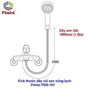 Dây vòi hoa sen tắm nóng lạnh Pimisi bằng inox 304 với đầu dây đồng thau không gỉ phù hợp với mọi sen tắm trong nhà vệ sinh dài 150cm chống xoắn - mạ xi sáng bóng - ống mềm cấp nước và dùng được cho cả vòi xịt nhà vệ sinh phòng tắm | Hàng chính hãng