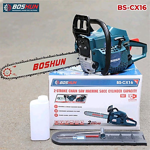 Máy Cưa Xích Chạy Xăng BOSHUN BS-CX16, Lam xích dài 16INCH, Bơm nhớt tự động - Động cơ xăng 2 thì 58CC mạnh mẽ