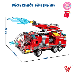 Đồ chơi lắp ráp, xếp hình Qman 1805 - Biệt đội xe cứu hỏa (313 mảnh ghép) - Dành cho bé trai từ 6 tuổi