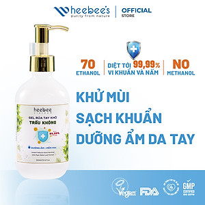 Gel Rửa Tay Khô Trầu Không Heebee's Khử Mùi, Sạch Khuẩn 99.99%, Dưỡng Ẩm 65/300ML