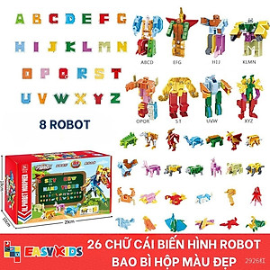 Đồ Chơi Bảng 26 Chữ Cái Biến Hình Lắp Ghép Chiến Binh Robot Khủng Long Lớn Sáng Tạo Chữ Số Và Dấu