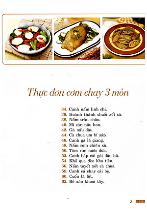 Sách Thực Đơn Cơm Chay 3 Món