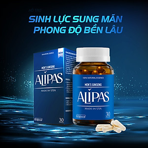 [Tặng Hộp 15v] Combo 4 Hộp 30v - Viên Uống Hỗ Trợ Sinh Lý Nam ALIPAS Ecogreen Tăng Cường Testosterone, Chứa Tinh Chất Hàu