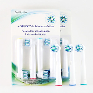 Cho máy Oral B Braun Cross Action EB-50A, Set Bộ 4 đầu bàn chải đánh răng điện đánh tan mảng bám