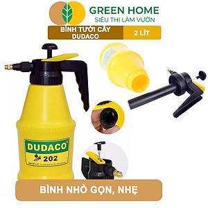 Bình Tưới Cây GreenHome, Dudaco, 2 Lít, Thân Bình Dày, Phun Xa 2 Chế Độ, Bơm Nhẹ Tay, Bình Tưới Cây Phun Sương, Bền, Đẹp