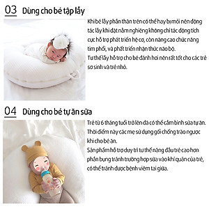 Gối chống trào ngược Rototo bebe nhập khẩu chất liệu cotton mềm mại khắc phục tình trạng trào ngược sơ sinh