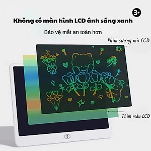 Bảng Viết Cảm Ứng Điện Tử 3D Đa Sắc 16 Inch Thông Minh Tự Xóa Dành Cho Bé - Bảng Vẽ Đồ Họa Bút Dạy Học LCD MÀU TRẮNG - Hàng Chính Hãng