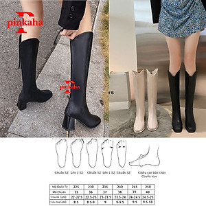 Bốt Đùi Nữ Da Lì Trắng Đen Thời Trang Khoá Sau Ulzzang Siêu Hót Cao Cổ Giày Boot Xinh