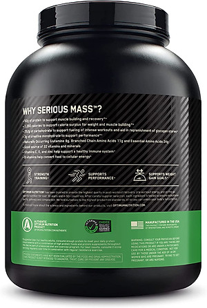 Thực phẩm bổ sung Optimum Nutrition Serious Mass 6lb (2.7kg)