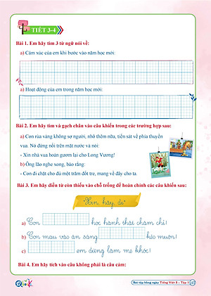 Bài Tập Hằng Ngày Tiếng Việt Lớp 3 - Kết Nối Tri Thức - Học Kì 1