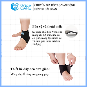 Đai Cố Định Cổ Chân Grace Care AB222 – Hỗ Trợ Chấn Thương, Bong Gân, Tập Luyện Thể Thao