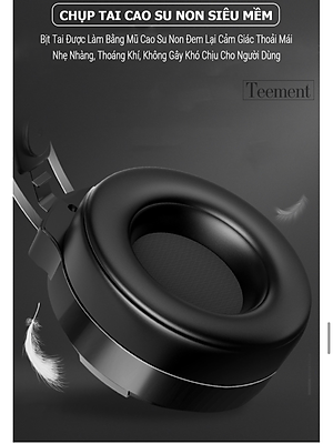 Tai Nghe Chụp Tai Máy Tính Teement TM01 Gaming MC Q9 Có Đèn Led Đổi Màu, Mic Đàm Thoại, Headphone Chơi Game Trên Laptop, Pc - Hàng Chính Hãng