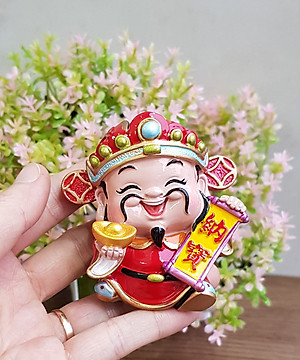 Bộ 03 tượng chibi Thần Tài may mắn 7cm - Chiêu Tài - Hút Lộc - Phú Quý Bình An