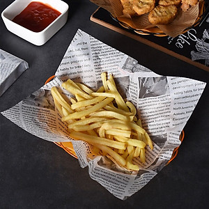 Giấy Nến Thấm Dầu In Hoạ Tiết Báo Cũ Lót Nồi Chiên Không Dầu, Đồ Ăn Nướng Bánh Tiện Lợi - Hàng Loại 1 - Chính Hãng MINIIN