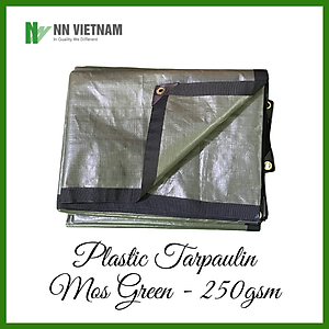 Bạt nhựa PE định lượng 250gsm che nắng, mưa - Bạt được may viền khuy chắc chắn, dễ sử dụng