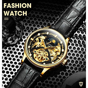 Đồng hồ cơ Tevise T37 dành cho nam, dây da cực đẹp, sang trọng