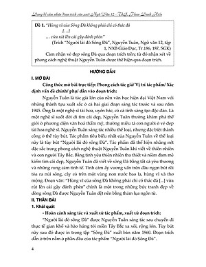 Dạng Đề Cảm Nhận Đoạn Trích Văn Xuôi Ngữ Văn 12