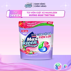 Túi viên giặt xả MaxKleen Hương ngày thư thái (34 viên/ túi)