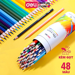 Bút chì màu chuyên nghiệp dạng cốc Deli 24/36/48 màu - 68123/68124/68125
