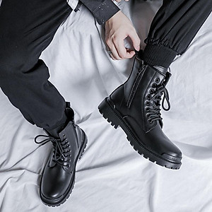 [Da Xịn Không Nhăn] Giày Martin Boot Nam Cổ Cao Collection của Anh (đế cao 7cm.)