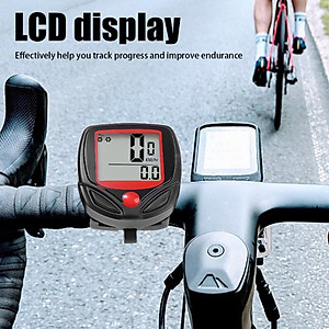 Xe Đạp Đồng Hồ Tốc Độ Máy Tính Với Màn Hình LCD Hiển Thị Kỹ Thuật Số, Xe Đạp Đo Dặm Speedometer Không Thấm Nước Có Dây Đồng Hồ Bấm Giờ, Phụ Kiện Xe Đạp - Hàng chính hãng dododios