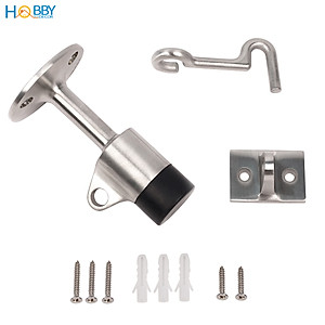 Đồ chặn cửa đệm cao su có móc giữ cửa inox 304 Hobby home decor CC10