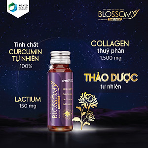 Nước uống collagen thảo dược giúp đẹp da, hỗ trợ ngủ ngon Blossomy Premium lốc 03 chai x 50ml