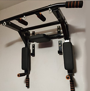 (New 2025) Xà đơn, xà kép đa năng bắt vít vào tường chắc chắn, tải trọng 150kg, đệm mút cầm tay êm ái, an toàn tại nhà.