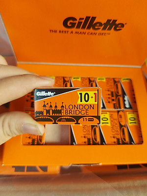 Vỉ 110 lưỡi lam Gillette London Bridge giá rẻ (Gồm 10 hộp nhỏ - mỗi hộp 11 lưỡi)