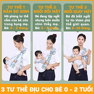 Địu điệu vải trẻ em giá rẻ cho e bé sơ sinh 1 2 3 … 12 tháng tuổi ngồi, nằm.