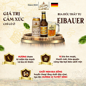 [BIA ĐỨC_SINCE 1810] Combo 2 Thùng Bia Tươi Thầy Tu EIBAUER HEFEWEIZEN HELL 5.2 ĐỘ - Bia Tươi Men Sống Thượng Hạng - Nhập Khẩu Chính Hãng