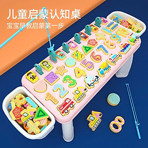 Bộ đồ chơi câu cá, ghép số, ghép chữ Thông minh có xô đựng 5in1 Cao cấp - Hàng chính hãng