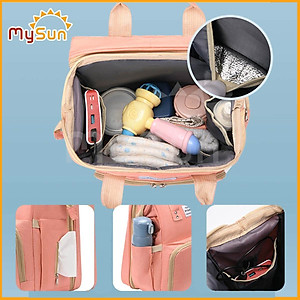 Balo mẹ bỉm sữa cho bé sơ sinh nằm cao cấp chính hãng MySun Nest