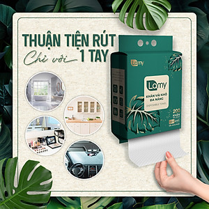Khăn vải khô đa năng LAMY dạng túi rút 200 tờ không mùi không cồn không paraben