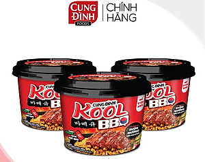 Thùng Mì Cung Đình Kool BBQ Sườn Nướng Kiểu Hàn Quốc (99g x 12 hộp)