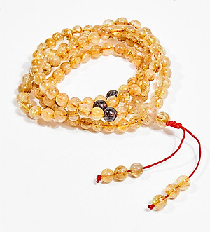 Vòng chuỗi hạt đeo tay 108 viên đá thạch anh tóc vàng 6mm mệnh thủy , kim - Ngọc Quý Gemstones