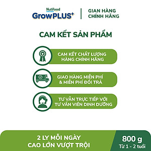 Sữa bột Nutifood GrowPLUS+ Cao Lớn Vượt Trội trên 1 tuổi Lon 800g