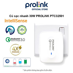 Củ sạc nhanh 3 cổng Prolink PTC32501 Quick charge 3.0 - Hàng chính hãng