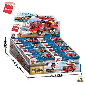 Đồ chơi xếp hình, lắp ráp Qman 1805 - Biệt đội xe cứu hỏa (313 mảnh ghép)