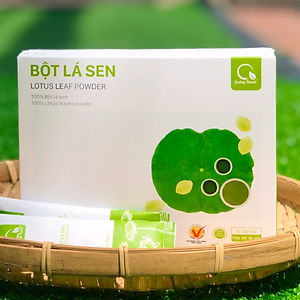 Bột Lá Sen Sấy Lạnh Nguyên Chất Quảng Thanh Hộp 45g  - Ngủ ngon, giảm mỡ máu, giảm cân, mát gan, mờ nám, tàn nhang, đẹp da