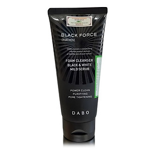 Sữa Rửa Mặt Dành Cho Nam Dabo Black Force Mild Scrub Cleanser Than Hoạt Tính Kháng Khuẩn, Ngừa Mụn, Sạch Nhờn (120ml) - Hàng Chính Hãng 