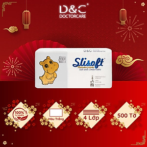 Combo 5 Giấy ăn Slisoft Trắng tự nhiên đa năng,khăn giấy rút không chất tẩy trắng an toàn cho cả gia đình