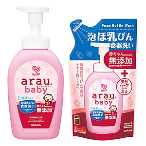 Nước rửa bình thảo mộc cho bé Arau Baby - Túi 450ml
