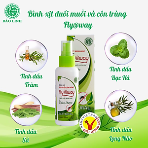 [Combo 3 Chai 60ml] Xịt Xua Đuổi Muỗi Và Côn Trùng Fly@Way Bảo Linh, 100% Thảo Dược Từ Thiên Nhiên, An Toàn Cho Bé và Cả Gia Đình