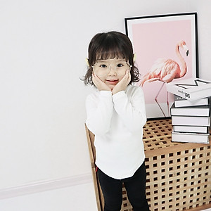 Áo giữ nhiệt cho bé 7-14 tuổi cao cổ vải cotton len dày dặn, Áo thun dài tay bé trai và bé gái chất liệu cao cấp