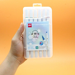 Hộp Bút 12 Màu Deli Sketch Marker - Phiên Bản Sơn Tùng M-TP Giới Hạn - Deli C185-12