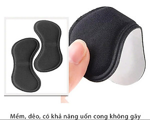 Bộ 2 cặp lót giày 4D bảo vệ gót chân và chống tuột gót giày (loại bầu) 1 CẶP KEM VÀ 1 CẶP ĐEN